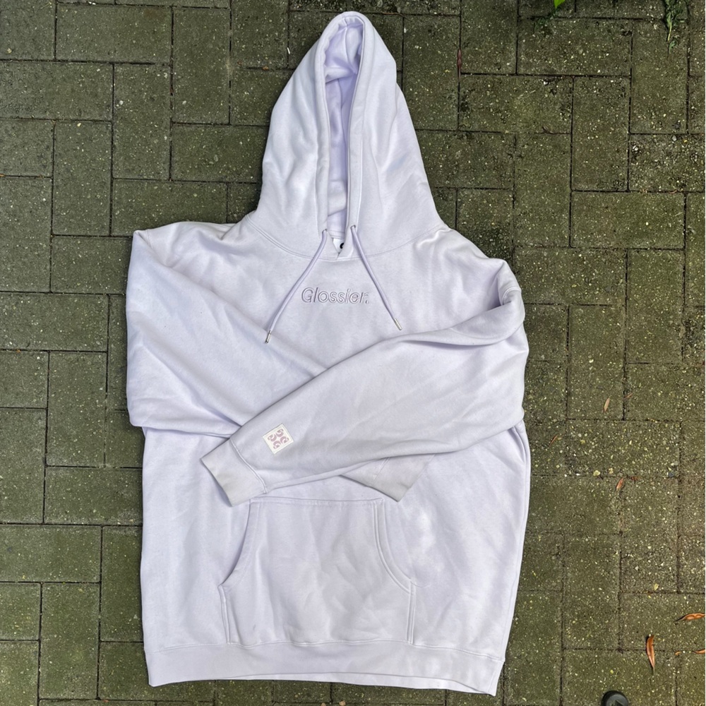 Glossier Purple Sweater Cozy Cotton Blend
